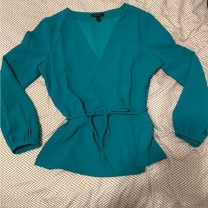 J. Crew Turquoise Wrap Blouse